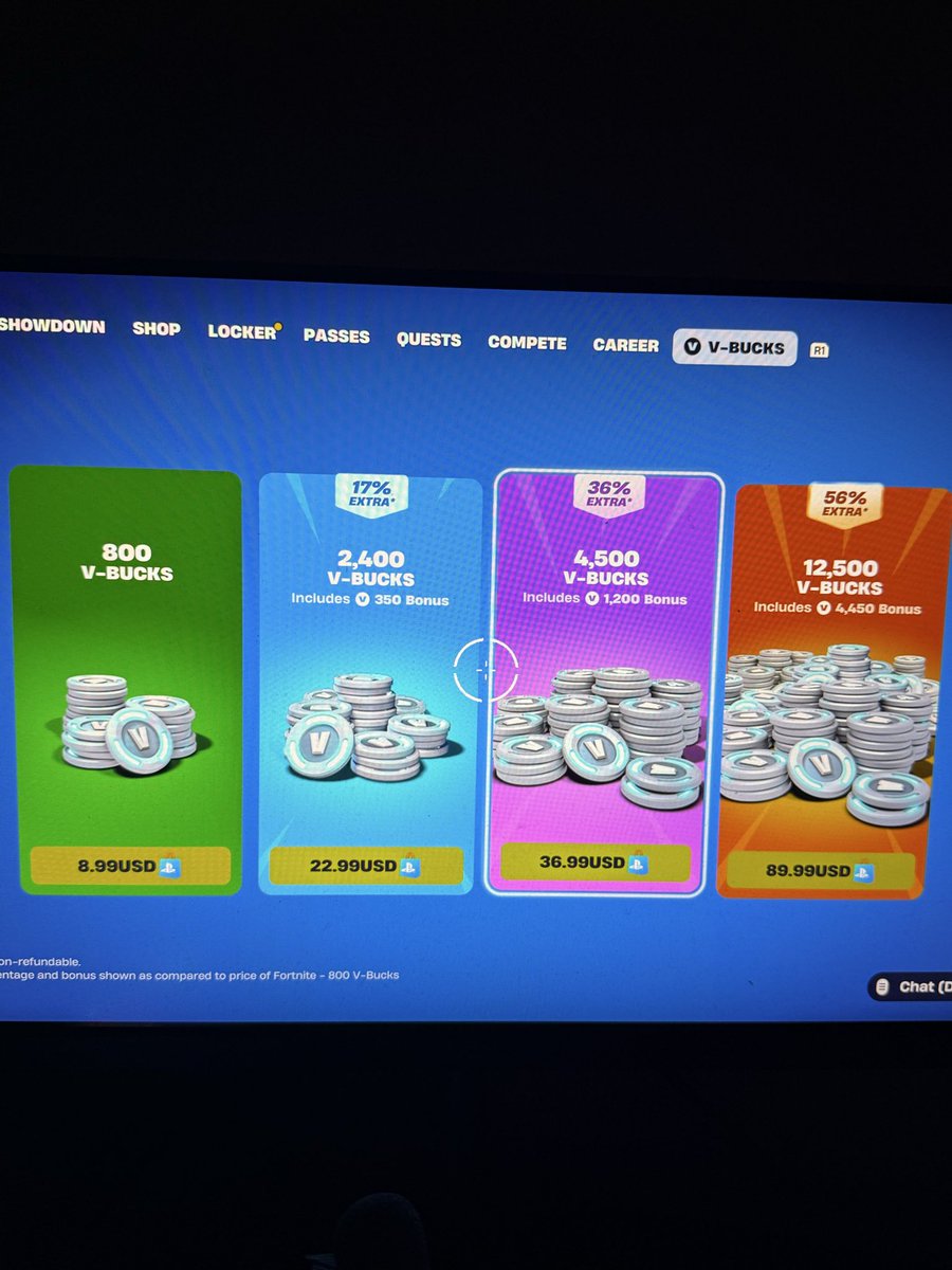 WilbertsonJ's tweet photo. @FortniteStatus completely off topic but epic what is this ? when i purchased it i didnt get the bonus vbucks at all either. https://t.co/nwoszycC8i