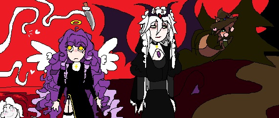 A masterpiece painting of my pc and my friend's <a href="/silkulis/">lysytsya</a> pc with swapped love interests
 #dol #ivorywraith #degreesoflewdity #Gwylan