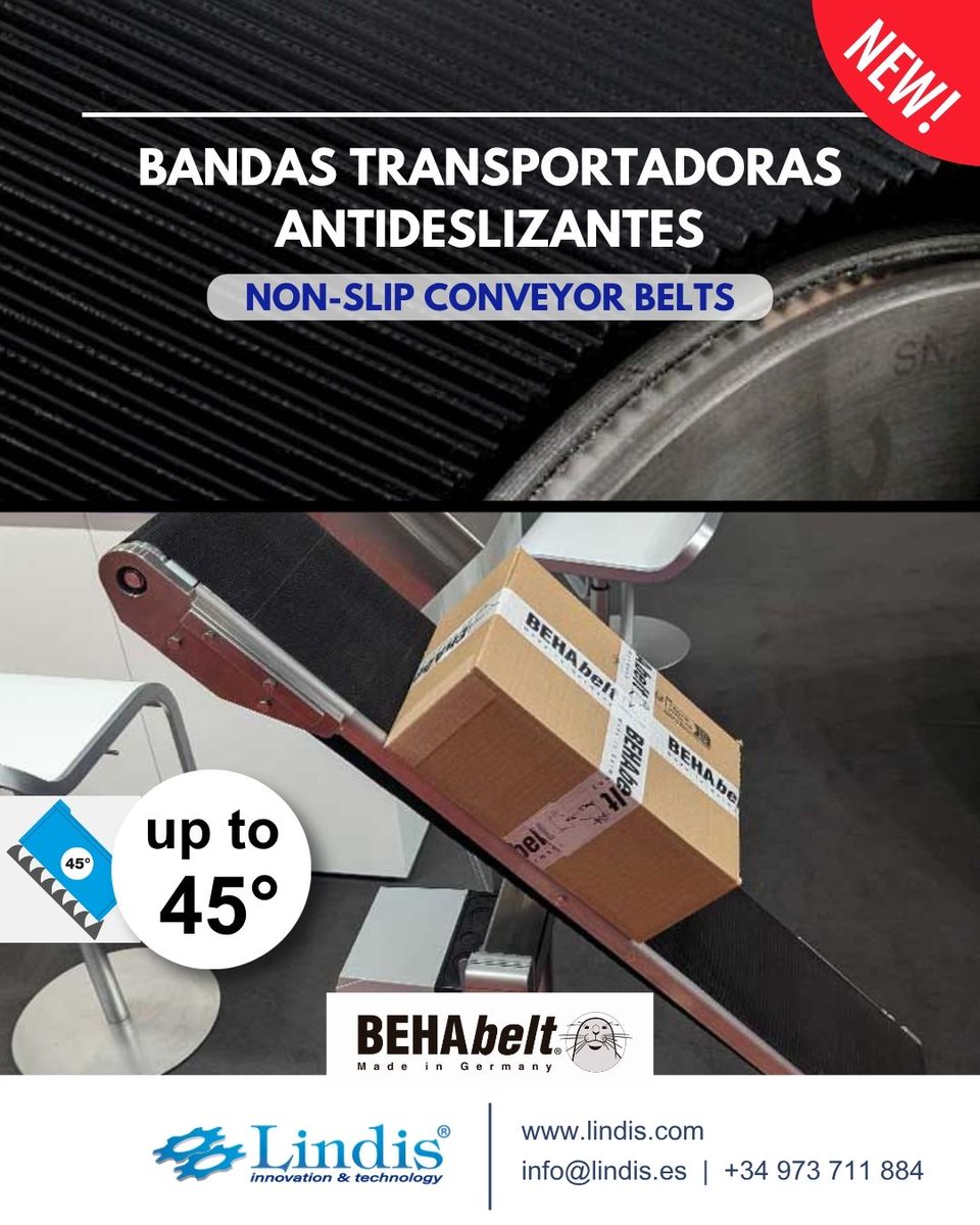 lindissolutions's tweet photo. Discover BEHAbelt’s PUgrip anti-slip conveyor belts.
Grip, stability, and safe transport for a wide range of applications.

Learn more about these conveyor belts in our article:
https://t.co/IPg779OOSl

https://t.co/Z7gMUYcCZS | info@lindis.es https://t.co/335cWfw0RV