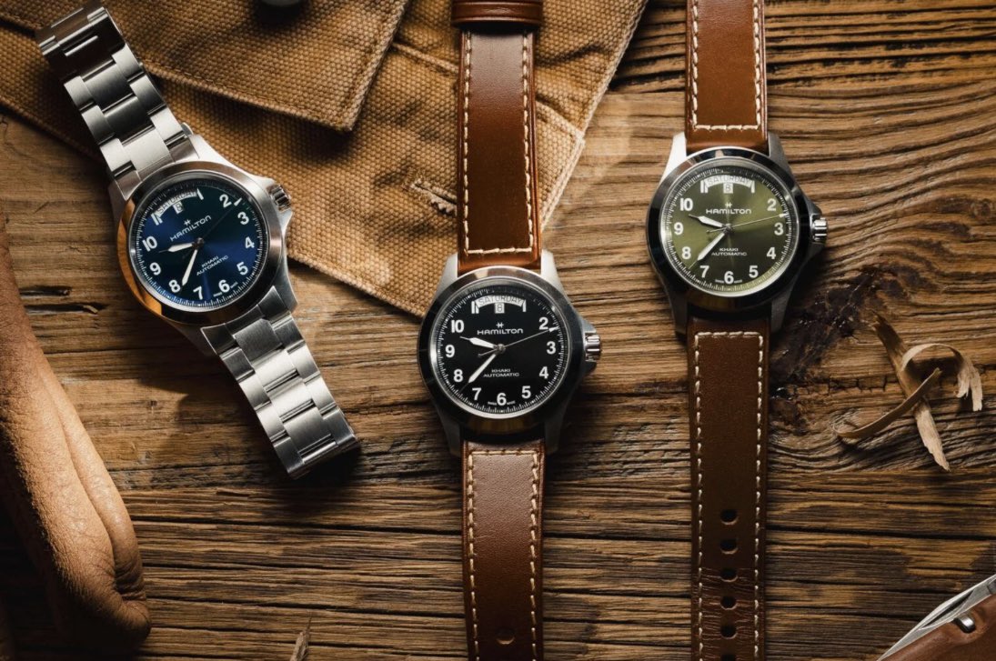 woachtung's tweet image. Hamilton yeni Khaki King'i tanıttı; Mavi ve yeşil kadran renkleri eklendi, 24 saat indisleri kaldırılarak ekran sadeleşti, su geçirmezlik 100mt'ye çıkarıldı, anti refle kaplaması geliştirildi, çap 40mm olarak eski versiyonla aynı kaldı. Tam bir GADA saati 👌
#hamilton #khakiking