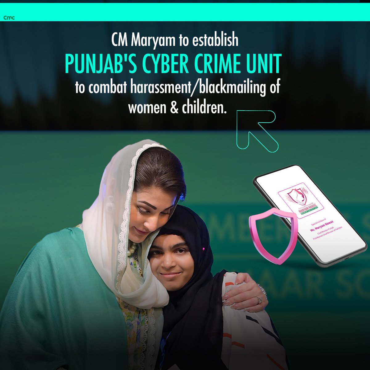CM Maryam to establish Punjab's Cyber Crime Unit to combat harassment/blackmailing of women &amp; children.