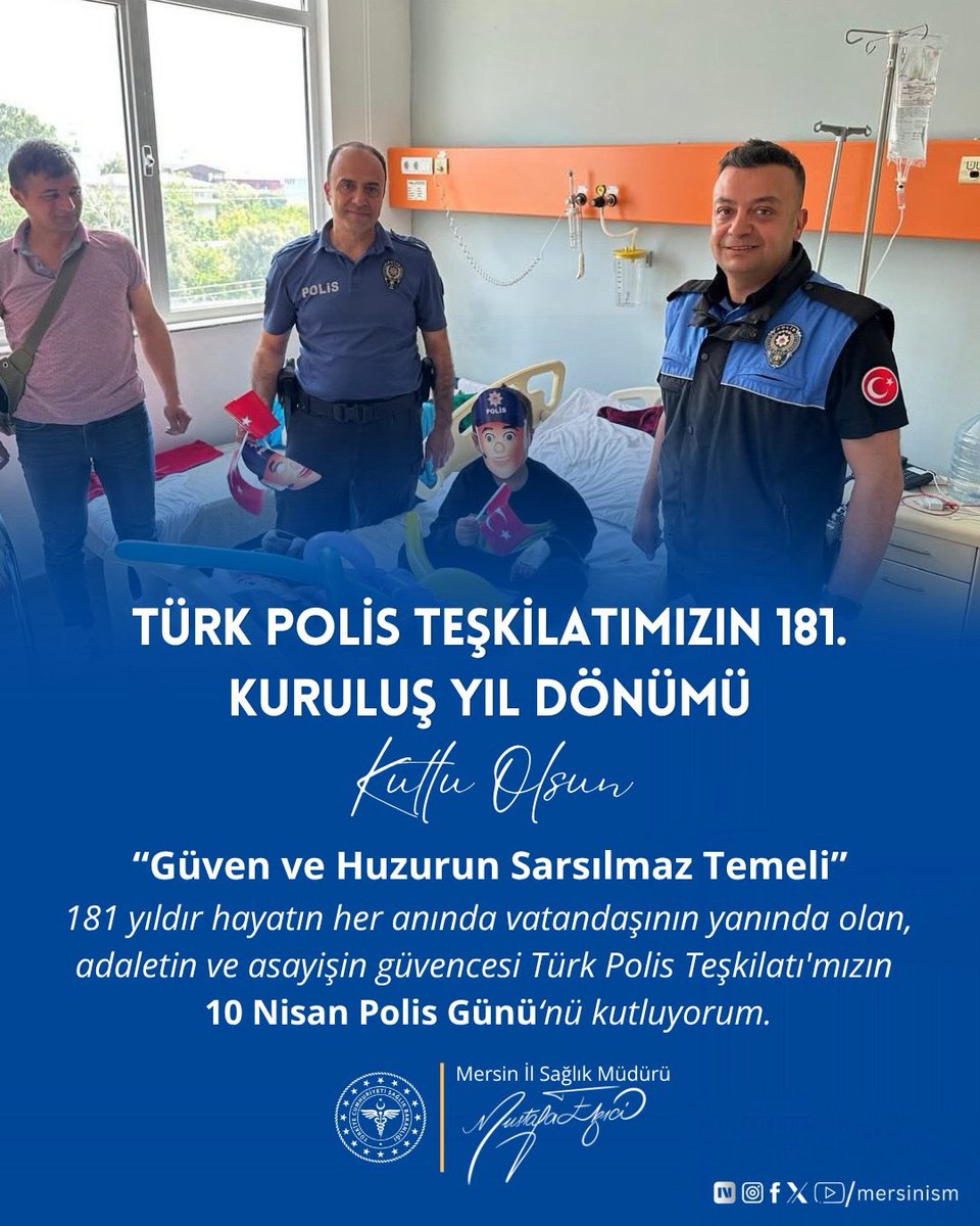 “Güven ve Huzurun Sarsılmaz Temeli”

181 yıldır hayatın her anında vatandaşının yanında olan, adaletin ve asayişin güvencesi Türk Polis Teşkilatı'mızın 10 Nisan Polis Günü‘nü kutluyorum.

#10NisanPolisGünü
#TürkPolisTeşkikatımız181Yaşında