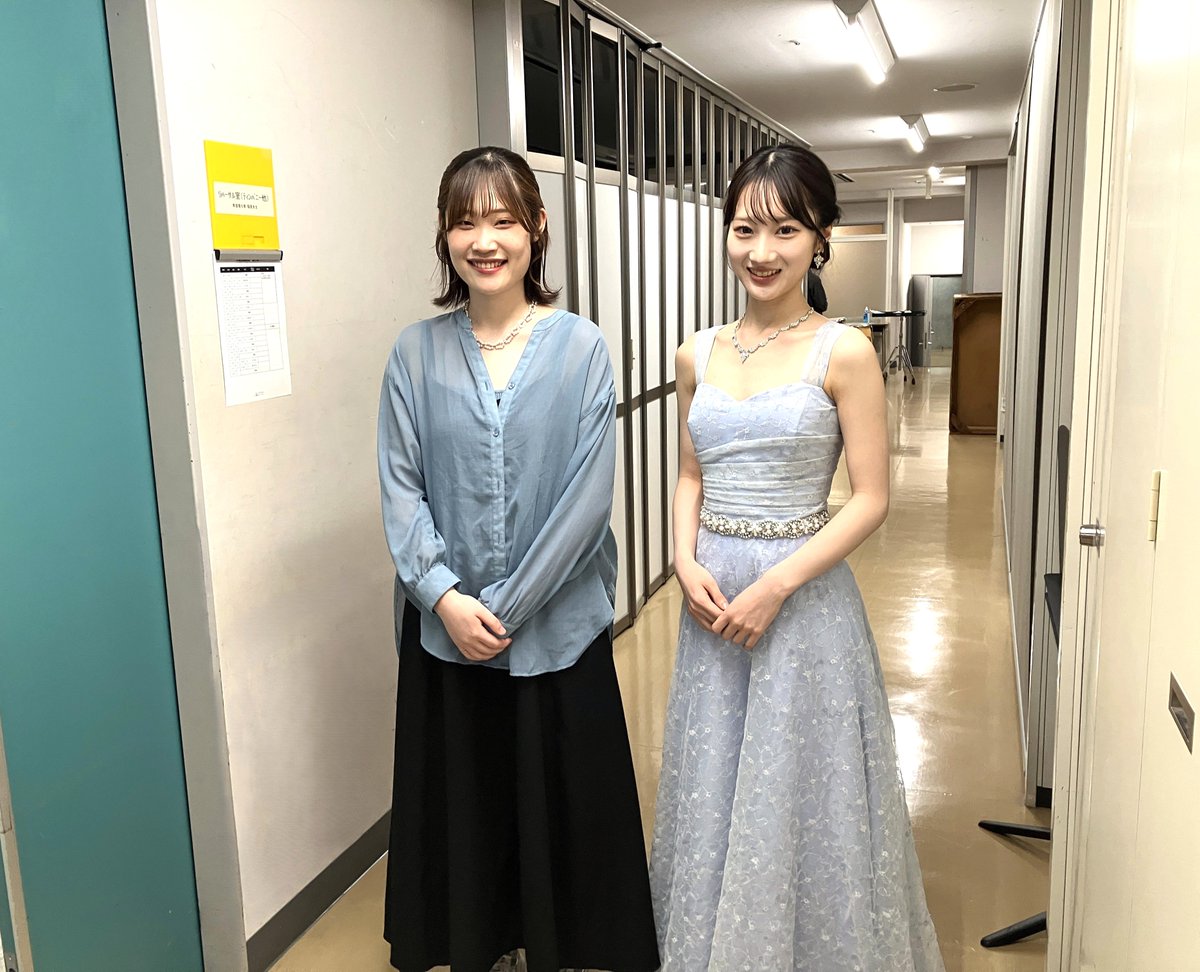 尚美卒業生演奏会が終了💐楽屋裏にてピアノコース山岸さんと電子オルガン佐藤さん✨ ＃エレクトーン ＃ピアノ ＃電子オルガン ＃尚美 ＃音楽総合アカデミー