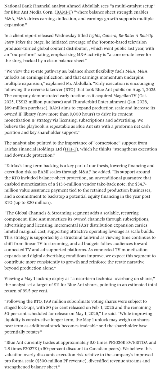 maxwellhouse99's tweet photo. $BAMI.TO National Bank initiate coverage with a PT of $11 https://t.co/32uuSevL47