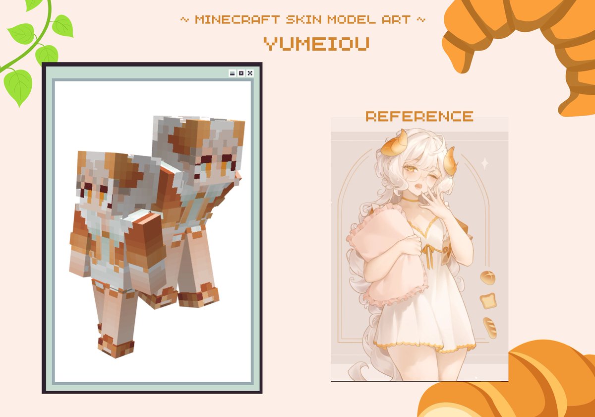 I made some Minecraft Skins for my friends @yumeiou_art 🥐🐏 ...