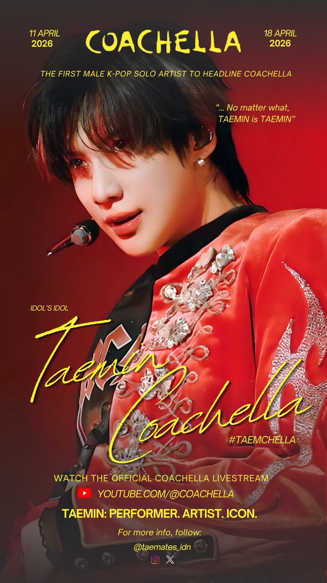Display ads ini adalah bentuk support Taemates Indonesia untuk TAEMIN di Coachella 2026 🎡🎉

📍 TV Lift Jogja City Mall, Yogyakarta
🗓️ 13–19 April 2026

Taemates &amp; Shawols Jogja dan sekitarnya, jangan lupa mampir, foto, lalu tag kami ya 💛💎✨

#TAEMCHELLA #TAEMIN #태민 #SHINee