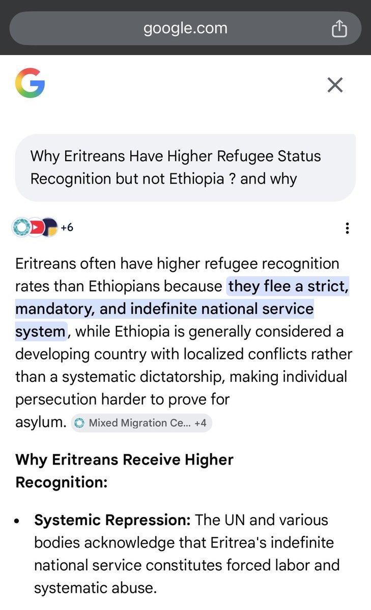 LynelbL2033's tweet photo. Ur whole population is literally fleeing from that open-air prison to Ethiopia. People don’t choose death over Singapore. The whole world and foreign visitors r still traveling to Ethiopia not to Eritrea. 

U are given more refugee status than Ethiopia  because the world sees u as the absolute worst.  

Ethiopia is a huge nation. If conflict happens in one place, a massive portion of the country is still safe. 

Eritrea flexes a sea, but Ethiopia dominates the regional trade and power.  Ur only "dominance" is in exporting refugees worldwide