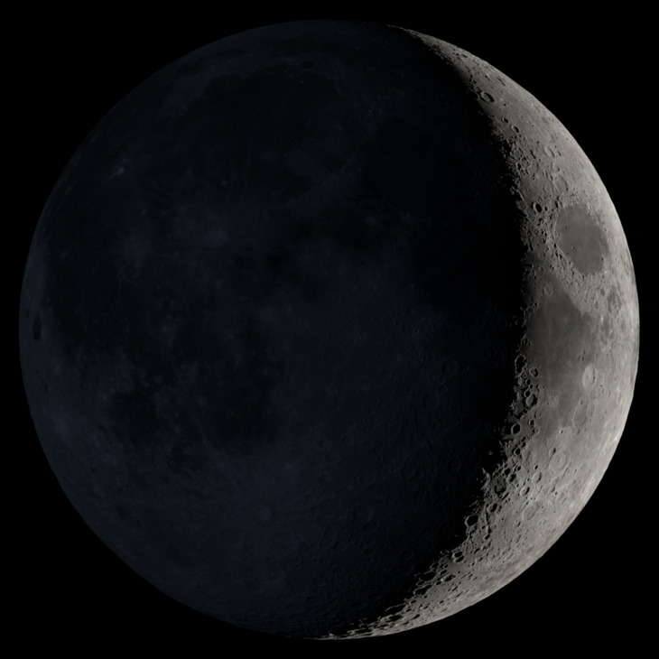 NaGraHo's tweet image. Faza Księżyca dzisiaj🌒 17% (Księżyc w kształcie "#D" - #dopełnia się, robi się #duży, #dąży do pełni, młody księżyc, wzrastający sierp). Wiek Księżyca 4 dni.

Za 3 dni pierwsza kwadra🌓
Za 10 dni pełnia🌕

Odległość🌒 od🌍: 363 767 km (rośnie)
Grafika: NASA SVS