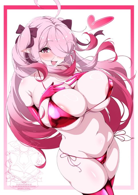 赤メタリックビキニ差分 