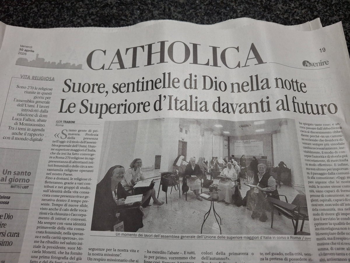 IgorTraboni's tweet image. Le suore d'Italia si interrogano su un futuro pastorale che cambia, ma che apre anche a nuove prospettive, nel corso della "tre giorni" a Roma di assemblea generale delle Superiore. Su Avvenire di oggi #suore #vocazione #chiesa
