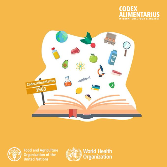 FAOWHOCodex's tweet image. 📙 | #Codex sets standards for nearly 2⃣0⃣0⃣ food products and has over 1⃣2⃣0⃣ guidelines and codes of practice on a vast range of issues linked to #FoodSafety, quality and trade.

➕ℹ️➡️ bit.ly/CodexTexts

🥚🥑🍋🥛🐟🥩🍏✅