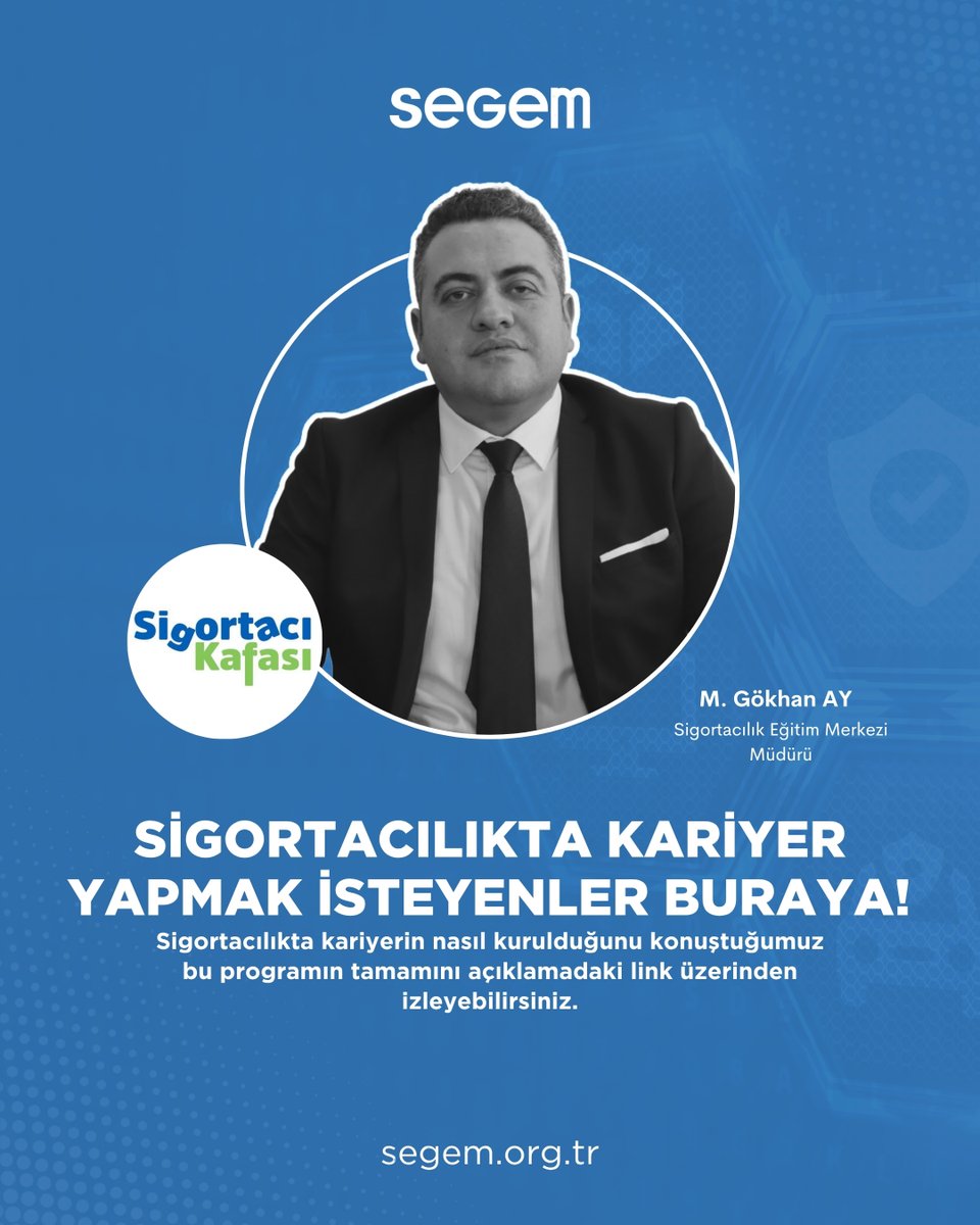 SEGEM Müdürü Gökhan Ay, Sigortacı Kafası programına katılarak sektöre dair önemli bilgiler paylaştı.🎯
Detaylar için link açıklamada.
youtube.com/watch?v=-EbStF…

#SEGEM #SigortacıKafası #Sigortacılık #SigortaSektörü #Kariyer #KariyerFırsatı
