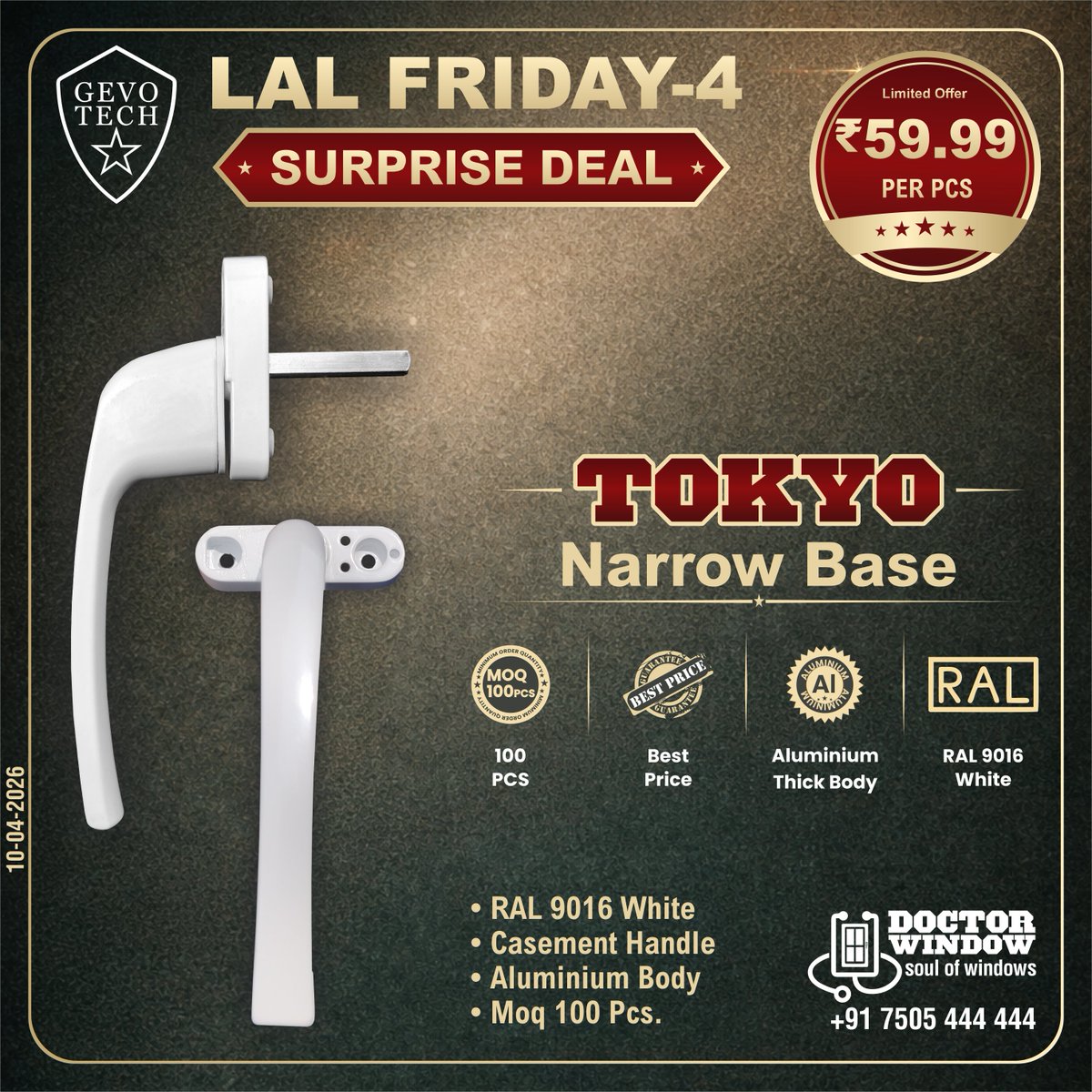 DOCTORWINDOW_IN's tweet image. GEVO TECH TOKYO NARROW BASE HANDLE
GEVO TECH FLORIDA TOUCHLOCK
GEVO TECH NEPTUNE DOOR ADJUSTABLE ROLLER
GEVO TECH GIGANTIC 3DHINGE

#handle #premiumhandle #touchlock #3dhinge #doctorwindow #soulofwindows #hardware #hardwareaccessories #door #window