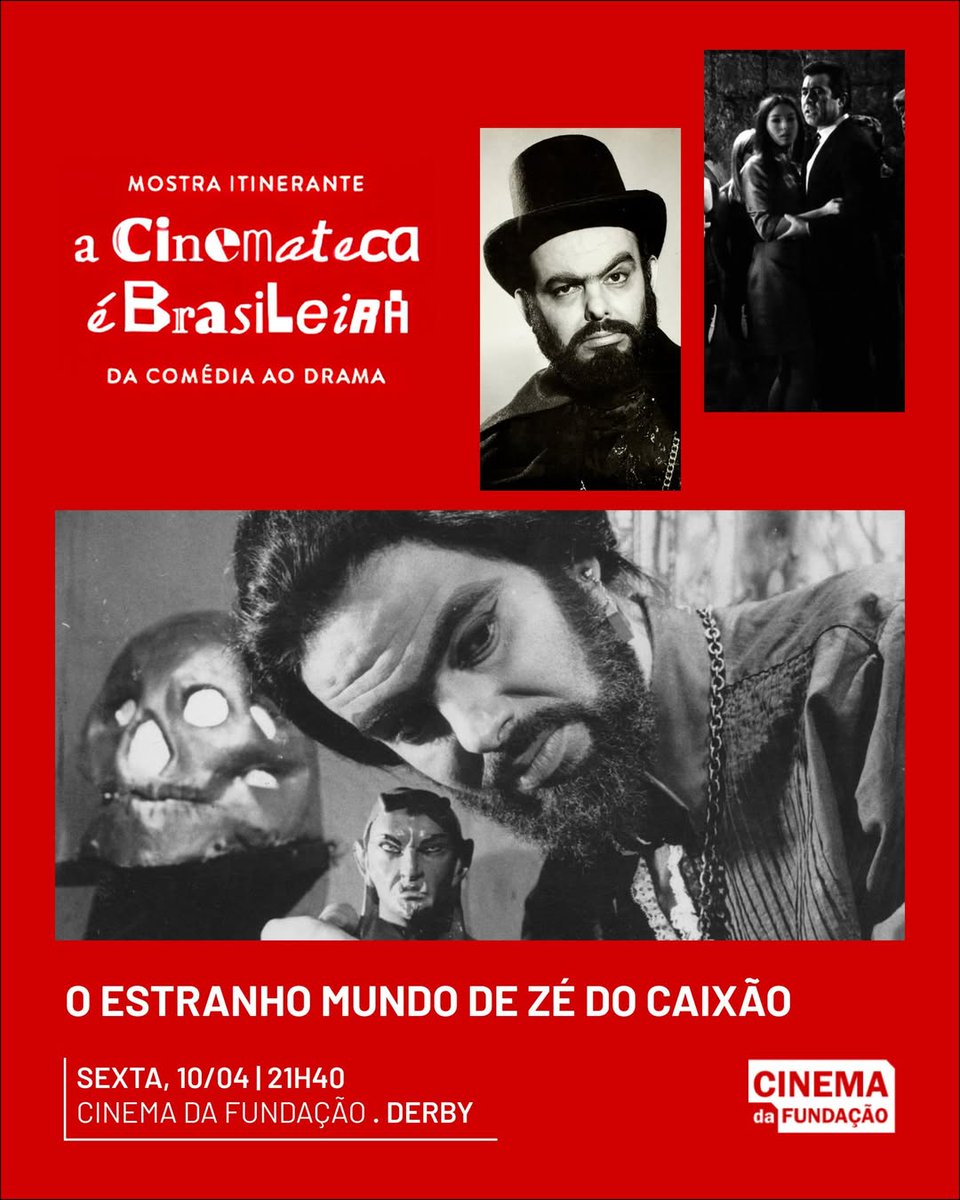 O terror invade a telona da sala Derby com uma sessão dupla imperdível de “O Estranho Mundo de Zé do Caixão” (1968), de José Mojica Marins, e “O Duplo” (2012), de Juliana Rojas, dentro da mostra A Cinemateca é Brasileira.

🎟️ A bilheteria está aberta 1 hora antes de cada sessão.