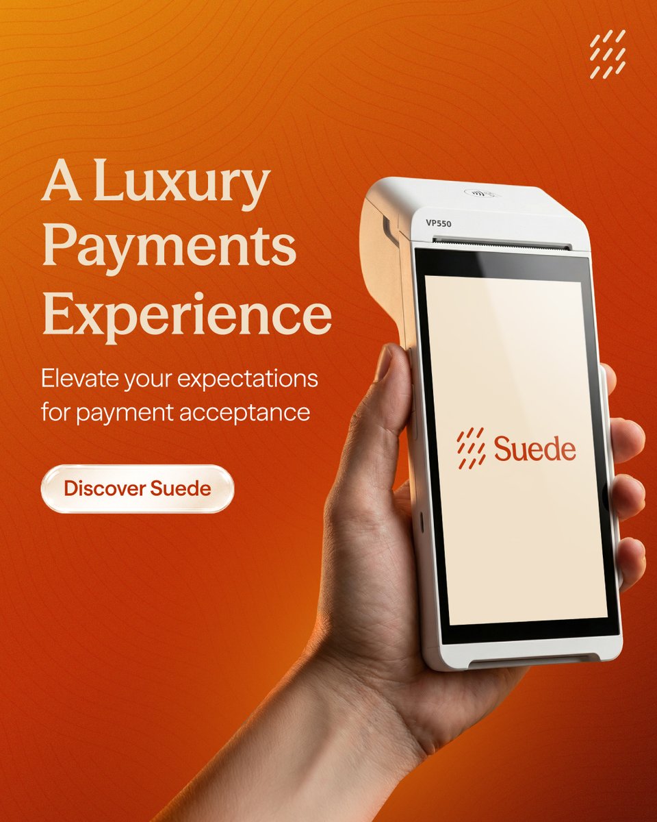 What makes payments seamless?

• Expert guidance
• Solutions crafted for your business
• Real support when it matters

That’s Suede: refined, smooth payments made simple.
Discover how we support your growth.
hubs.ly/Q04blY7n0

#SmoothPayments #Suede #Payments #Fintech