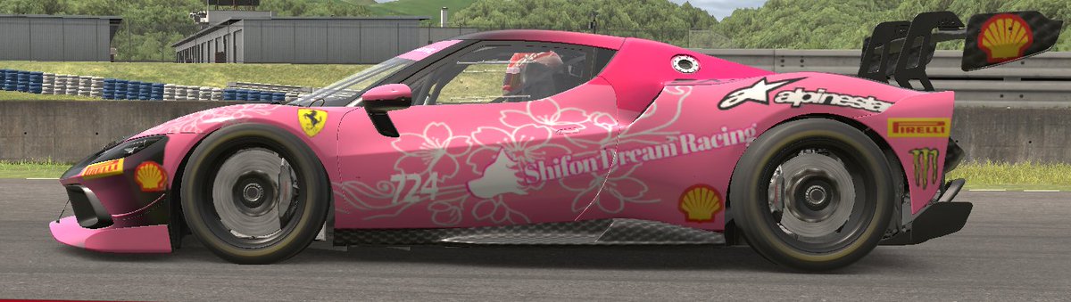 yuyamotorsports's tweet image. 【世界に一台!桜柄のFerrari 296 Challenge制作しました!🌸】
296 Challenge のオリジナルリバリーがなかったので思い切って制作!
4月＆SDRの象徴の桜色を基調とし
リアはカーボンの力強さを表現!
ルーフはグラデーションをつけて様々な桜色を表現しました!
#iRacing
tradingpaints.com/showroom/view/…