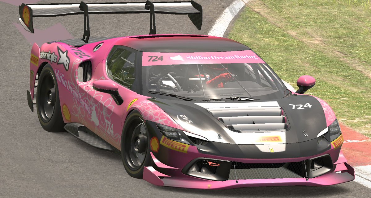 yuyamotorsports's tweet image. 【世界に一台!桜柄のFerrari 296 Challenge制作しました!🌸】
296 Challenge のオリジナルリバリーがなかったので思い切って制作!
4月＆SDRの象徴の桜色を基調とし
リアはカーボンの力強さを表現!
ルーフはグラデーションをつけて様々な桜色を表現しました!
#iRacing
tradingpaints.com/showroom/view/…