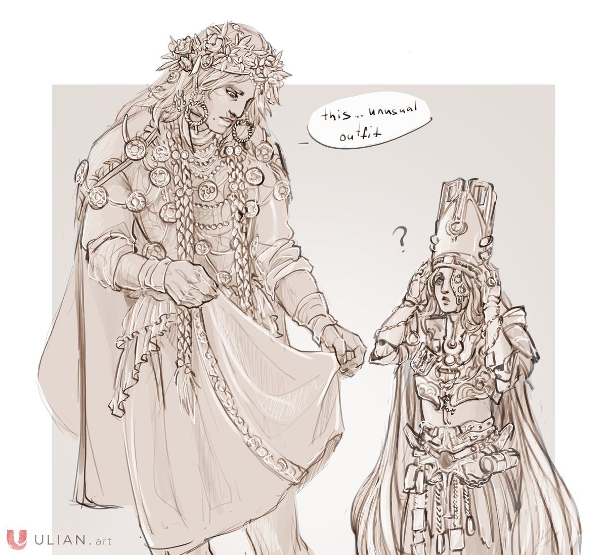 ulian_art's tweet photo. My girlfriend plays Warframe as Harrow using the Lyon skin. And in Nightreign she likes playing as Revenant. I thought it would be funny to make them swap outfits.

#warframe #warframefanart #tennocreate https://t.co/9fPiN992lP