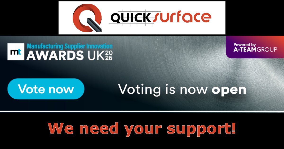 <a href="/quicksurface/">QUICKSURFACE</a>  is nominated at the Manufacturing Supplier Innovation Awards UK 2026 
We’re in multiple categories — and you can vote for ALL of them.
Vote here: form.fillout.com/t/gUb9CE3oxpus

#QUICKSURFACE #ScanToCAD #ReverseEngineering #3DScanning #CAD #Engineering