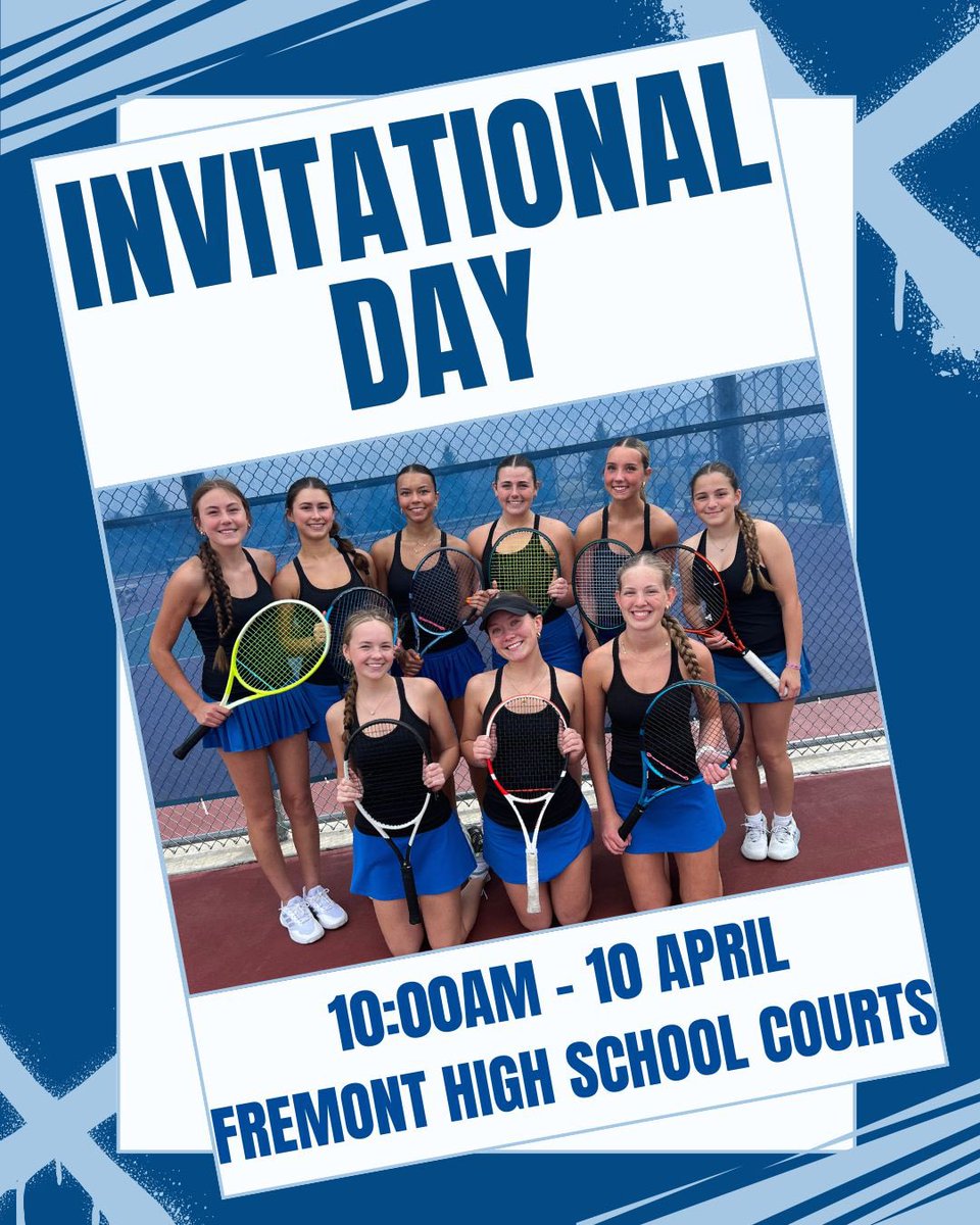 🔥🎾VARSITY INVITATIONAL DAY🎾🔥
We’re headed to Fremont High School for a full day of doubles action! It’s all about energy, communication, and big time teamwork today. Quick feet, smart plays, and competing for EVERY point! Bring the hype, bring the fight, and let’s have a DAY!