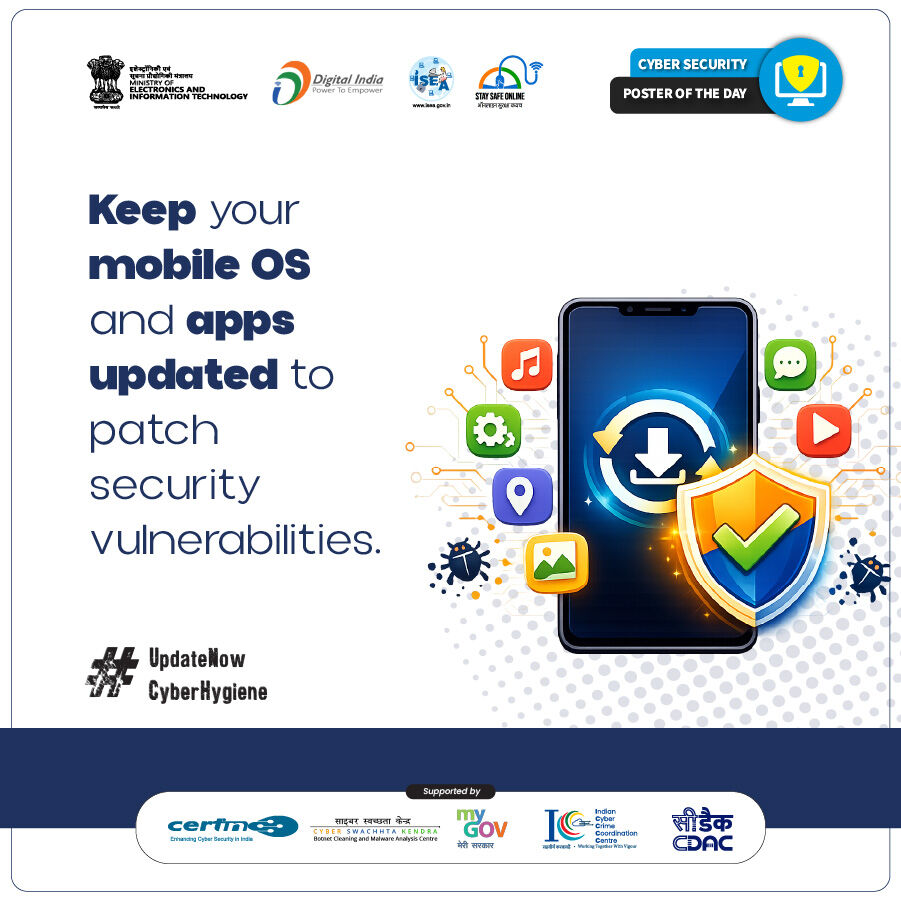 InfoSecAwa's tweet photo. #Poster
Are your apps and OS up to date, or leaving gaps for threats?
Regular updates help fix vulnerabilities and keep your device secure.
#CyberSecurity #StaySafeOnline #CyberHygiene #UpdateNow #MobileSecurity #DataProtection #OnlineSafety #SecureYourDevice https://t.co/w5iTSoEbZs