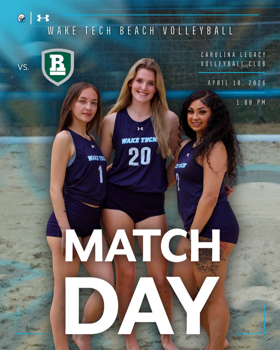 WakeTechBeachVB's tweet photo. 🏐 MATCH DAY
✨ Sophomore Day (12:35)
🆚 Richard Bland
🕐 1:00
📍 Carolina Legacy Volleyball Club https://t.co/YJFRVyFUSb