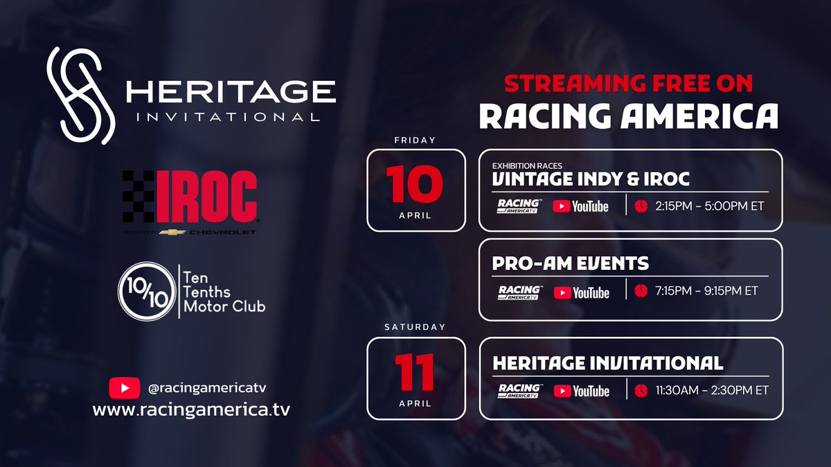 ColinCFSmith's tweet photo. @IROC returns!  Check out 2 days of streaming on @RacingAmerica from the new @TenTenthsMC in Charlotte - @JeffGordonWeb , @KurtBusch  @joeylogano @bobbylabonte , @markmartin ,@TomyDrissi ! https://t.co/CvCEb31ZJO