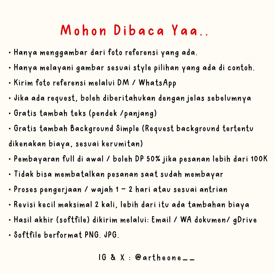 ricuxise's tweet image. [ Help RT 🙏 ]

Hallo! Mungkin sebelumnya ada yg tau akun (@artheone__) 
Aku masih buka jasa gambar ilustrasi yaa, tapi pindah kesini, karena yg itu kena sial. Harga &amp;amp; kualitas masih mantep kok
 
#jasailustrasi #opencommissions #zonauang #artidn #fanart #jasagambar