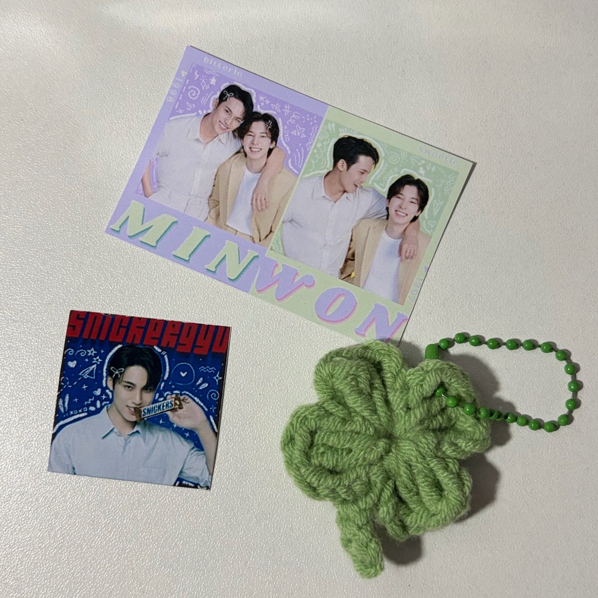 _wonlyone's tweet photo. Clutched so much! HAHAHAHA Freebies for #SNICKERSwithMINGYU iz now readyy😚

The crochet clover is hopefully 1:1 lang para more chance of freebies na mauwii. See you there guysuee!! https://t.co/2pjGDdUUJb