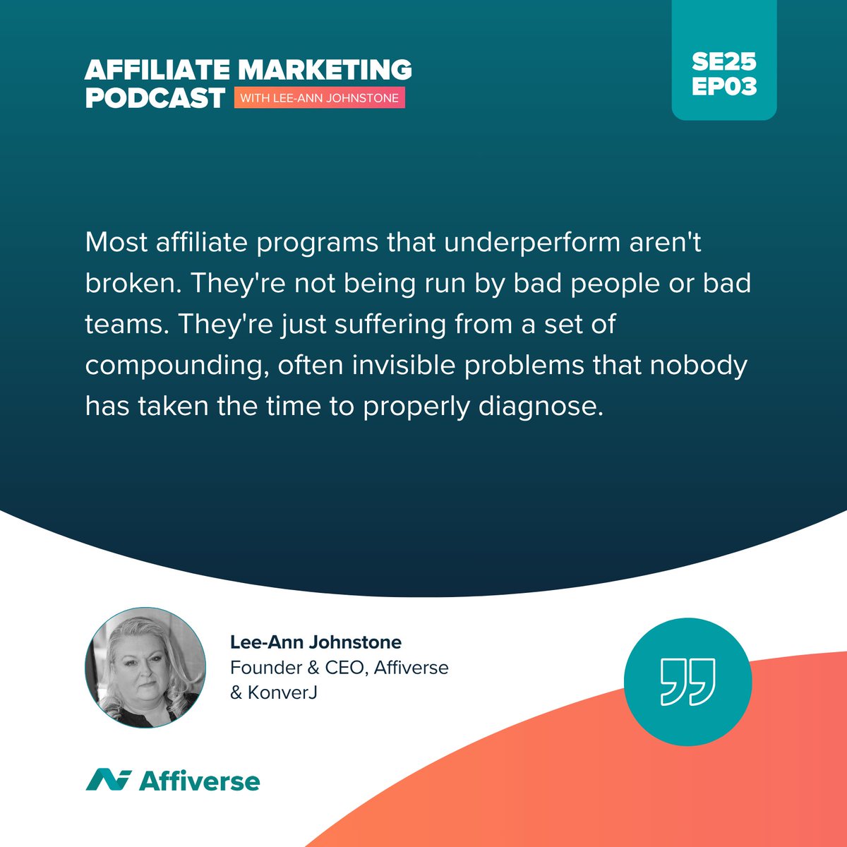 affiverse's tweet image. Lee-Ann provides a step-by-step framework built from 20+ years across e-commerce, SaaS, B2B, retail, and iGaming.

One to listen to with a notebook open.

Catch the insights here: affiversemedia.com/is-your-affili… 

#AffiliateMarketing #PerformanceMarketing #GrowthStrategy