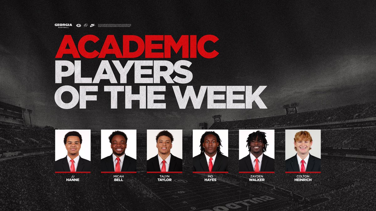 KirbySmartUGA's tweet image. Congratulations to our Academic Players of the Week !!

#GoDawgs