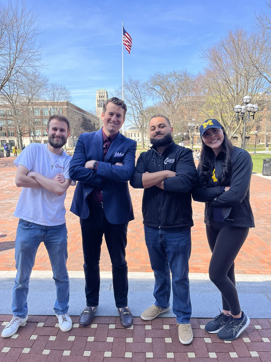 Good morning and GO BLUE!💛💙

Best day at <a href="/UMich/">University of Michigan</a> with <a href="/alexstein99/">Alex Stein #99</a>, <a href="/politicalcmrg/">Chris Gaffrey</a> and <a href="/LucasZielinski1/">Lucas Zielinski</a> promoting free speech with our <a href="/tpusastudents/">TPUSA Students</a> that are National CHAMPS🏆

#pickupthemic #hailtothevictors #chapterschangetheworld