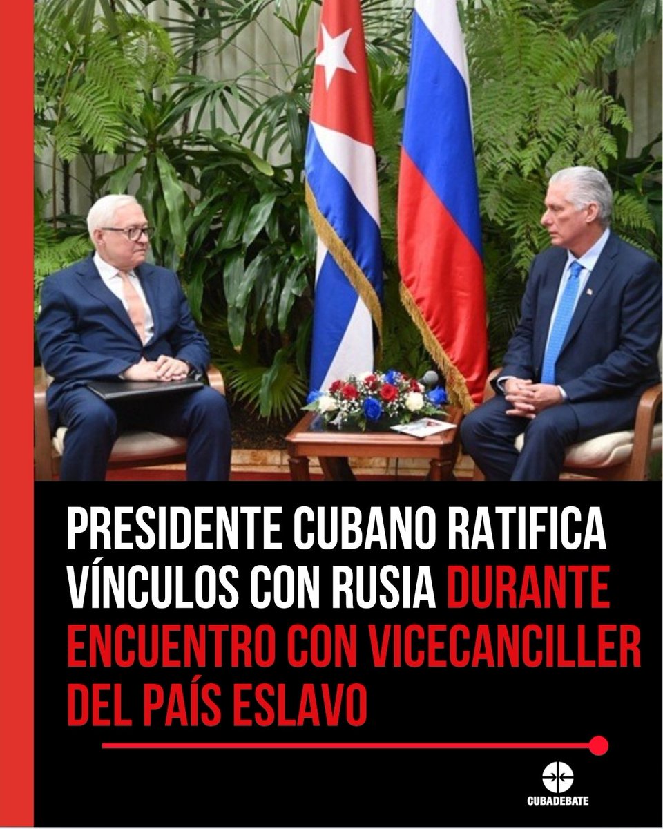 🇨🇺🇷🇺 Es un placer recibirlo en Cuba. Aprovechamos esta ocasión para enviarle un abrazo a nuestro querido amigo, el Presidente Vladimir Putin, afirmó el mandatario en sus palabras iniciales del encuentro realizado en el Palacio de la Revolución.

🔗 share.google/pOSHJ453azoY4p…