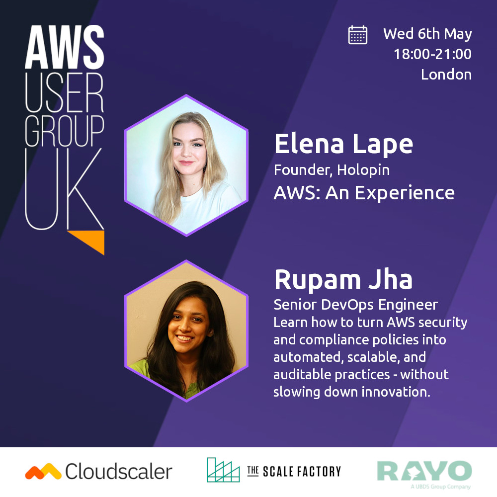 AWSUserGroupUK's tweet image. 2 great talks on 6 May
🎤 #AWS: An Experience with @elena_lape 
🎤 Learn how to turn AWS #security and compliance policies into automated, scalable, and auditable practices with Rupam Jha
meetup.com/awsuguk/events…
#AWSCommunity #CloudComputing #DevOps #PlatformEngineering #DevX