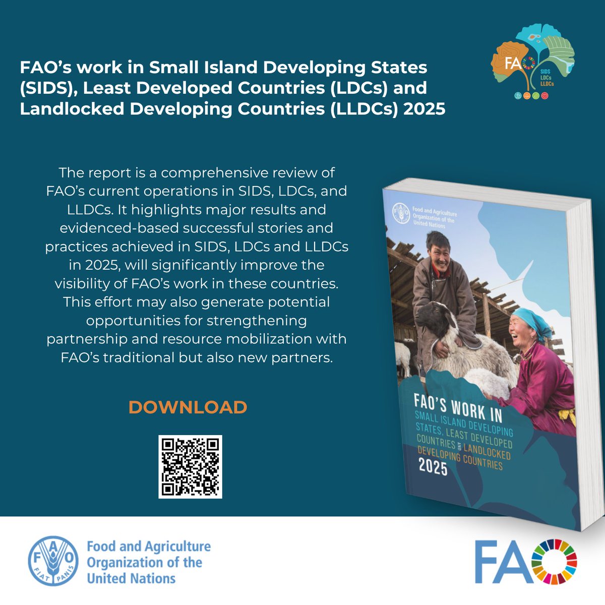FAOSIDS's tweet photo. We’ve moved from fragmented support to structured, programmatic action for #SIDS, #LDCs &amp; #LLDCs, aligning efforts around shared priorities, common frameworks, and scalable solutions.

This is how we drive real, sustainable change and build resilience @FAO https://t.co/HF6JZvFjXZ