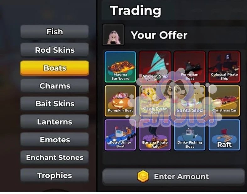 puffielle's tweet photo. wts boat / bait skin / lantern fish it (open tawar) yang gaada di screenshot ini boleh di tanyaiin dulu ke aku biar di cek akun lainnya!🐰🤍 https://t.co/Zha7wC7PfW