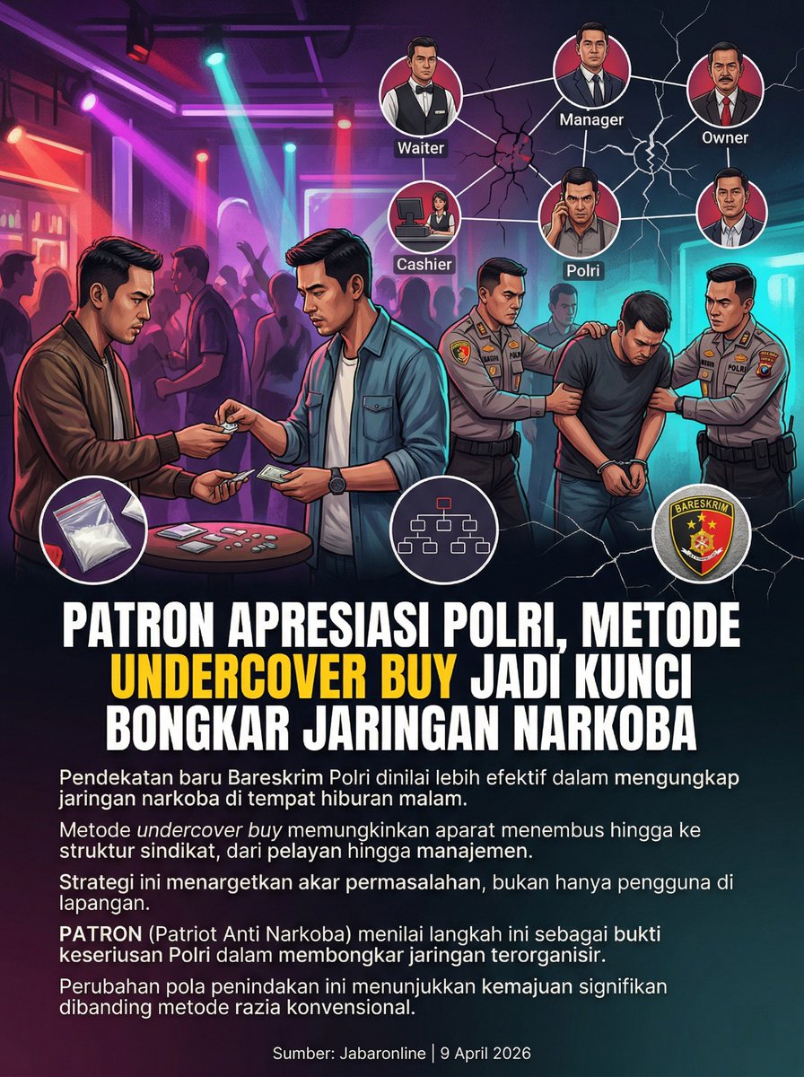 alanskyper's tweet photo. Strategi Undercover Buy menunjukkan langkah serius aparat dalam membongkar rantai peredaran narkoba sampai ke akarnya.
#THMNarkobaSikat https://t.co/TRCid0yoHf