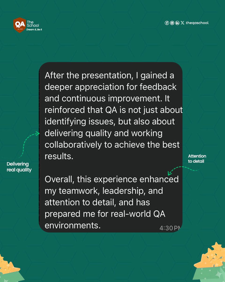 The QA School tweet media