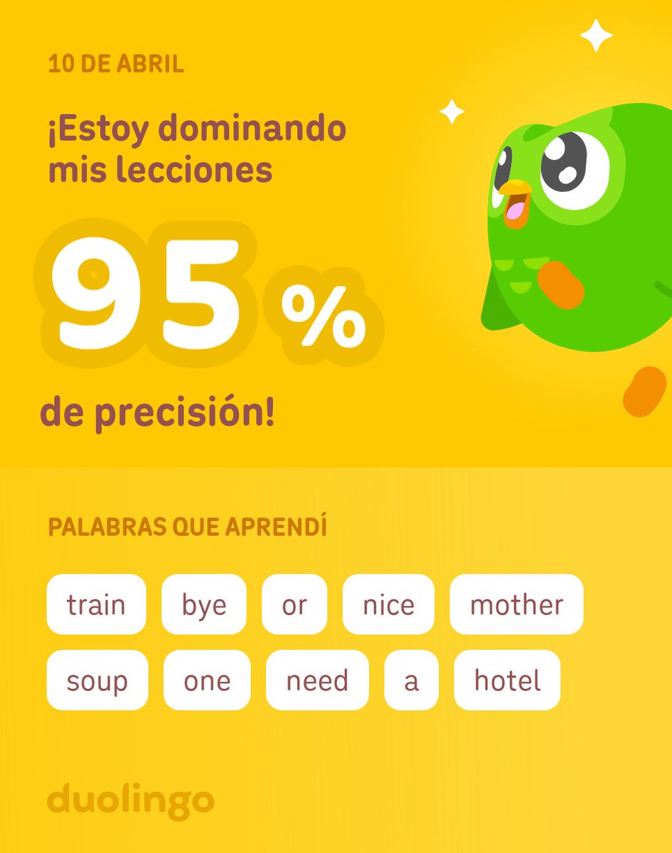 RafaxTdC's tweet photo. ¡Estoy aprendiendo inglés en Duolingo! Es gratis, divertido y efectivo. https://t.co/MomzrtW3Uc