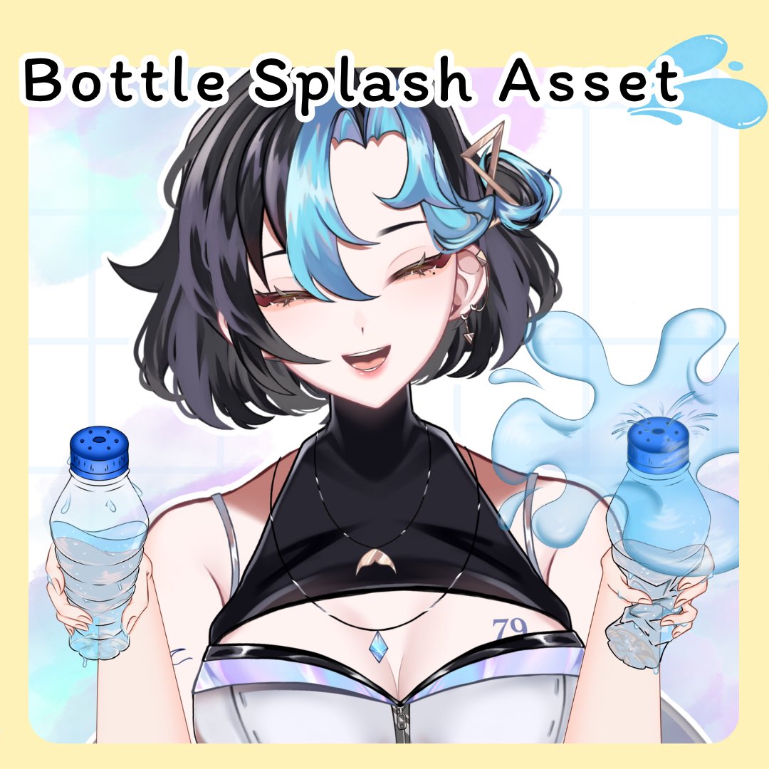 MiledyZ_Devlin's tweet photo. Free VTuber Asset💧✨
[Bottle Splash - Songkran]
Credit: Miledy Z. (#Devlin_Design)

Link: https://t.co/YPZtFnet0o

Pls Like &amp; RT! Thank you — much appreciated!
Hope you like it💙✨

#Vtuber #VTuberAssets #freeVTuberAssets https://t.co/A9FUNEz6hj