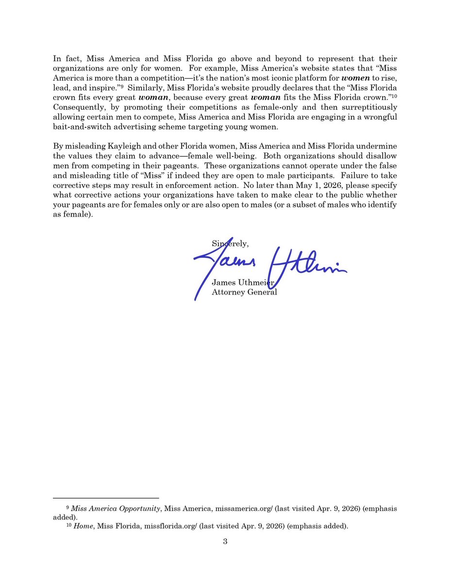 Attorney General James Uthmeier tweet media