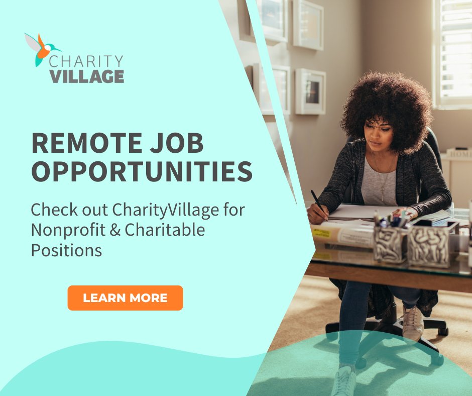 CharityVillage's tweet image. New #remote job opportunities are posted every day! Check out our #job board to review remote #nonprofit and charitable openings in your area. 
okt.to/SKensu