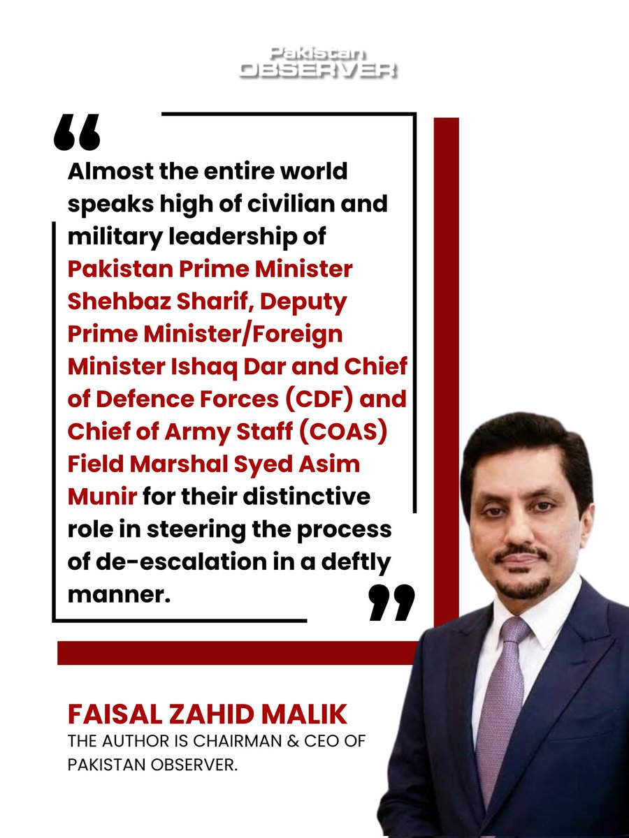 pakobserver's tweet photo. It would not be an exaggeration to say that timely and effective statesmanship of Pakistani leadership not only applied a brake on a hot military conflict but also prevented the dreaded specter of World War-III.

To read full Article, visit link below 👇 

https://t.co/XG1rHXvv6b https://t.co/JX4ac7lNOo