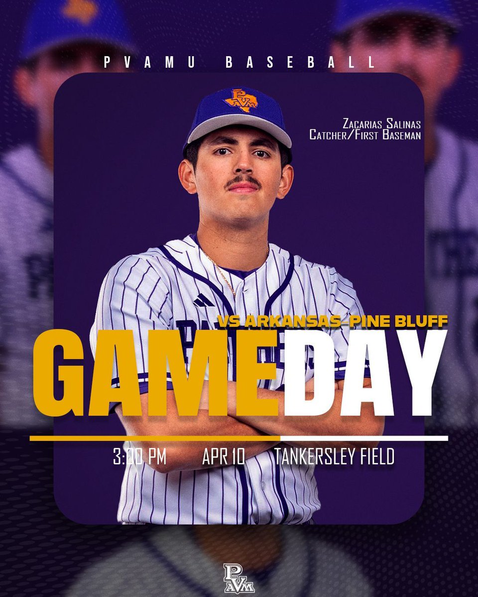 PVAMUPanthers's tweet image. PVAMUBSB: GAMEDAY WEEKEND IN THE VIEW 

The Panthers are home at Tankersley Field for a three-game SWAC showdown.

🆚 UAPB Golden Lions
📍 Tankersley Field
🗓 Friday | ⏰ 3:00 PM
📺 Watch Live: buff.ly/QNUpMe3
📊 Follow Live: buff.ly/yZegqHl

#PV #SWACBaseball