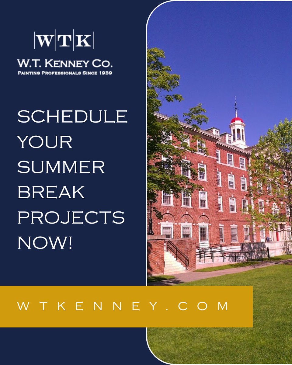 With years of experience working on campuses, our team understands the importance of tight timelines, detailed planning, and getting everything completed before students and staff return.

Now’s the time to get your summer project on the schedule!

#WTKenney