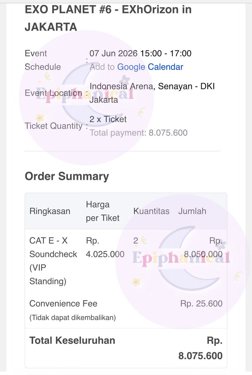 epiphanical_'s tweet photo. want to sell
EXO PLANET #6 - EXHORIZON in Jakarta

weverse presale
cat e-x vip standing (1 tix) co 14.01

🎫highprice, serious buyer only

✔️full payment
✔️ provide all proof 💯 
✔️ acc intl payment/wise
✔️ diurus smp fisik yaa

t. exo wts wtb want to buy #exhorizoninjakarta https://t.co/N5pS5MC4Od