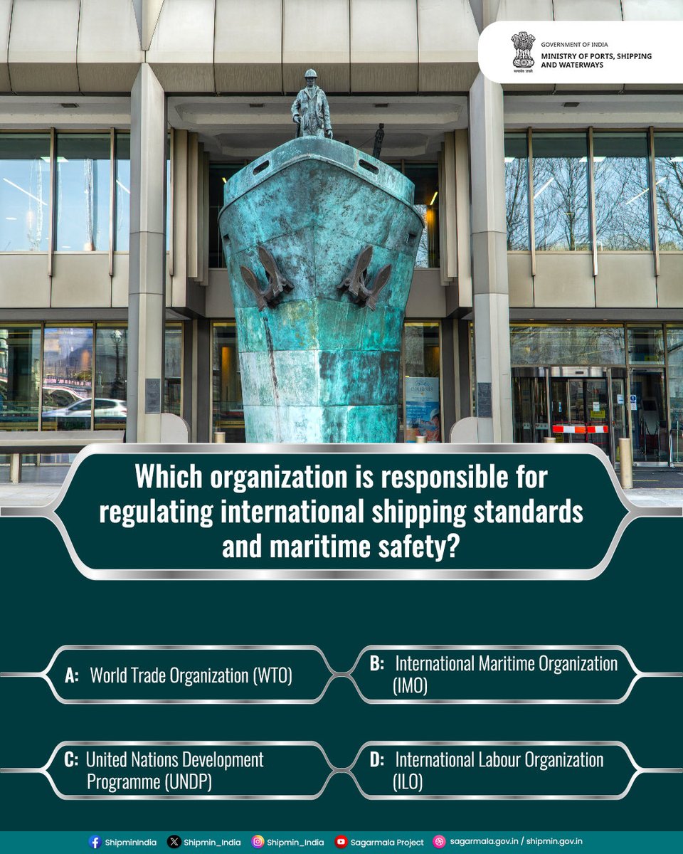 shipmin_india's tweet photo. 🌊 Maritime Quiz Time!

Take a shot at today’s question and share your answer below!

Challenge your peers and see who sails through with the right answer! 👇

#MaritimeQuiz #OceanTrivia #ShippingWorld #KnowledgeCheck #QuizTime https://t.co/K6UWKdctiZ