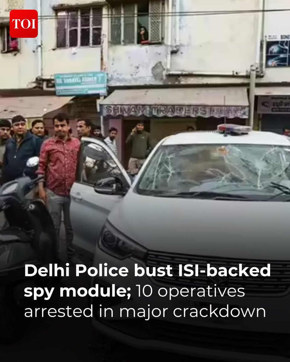 timesofindia's tweet image. In a major blow to cross-border intelligence networks, the #DelhiPolice special cell has busted an espionage module backed by #Pakistan’s Inter-Services Intelligence (ISI) and arrested at least 10 operative. 

More details 🔗 toi.in/JKfEWb57

#Delhi #DelhiNews #CrimeNews