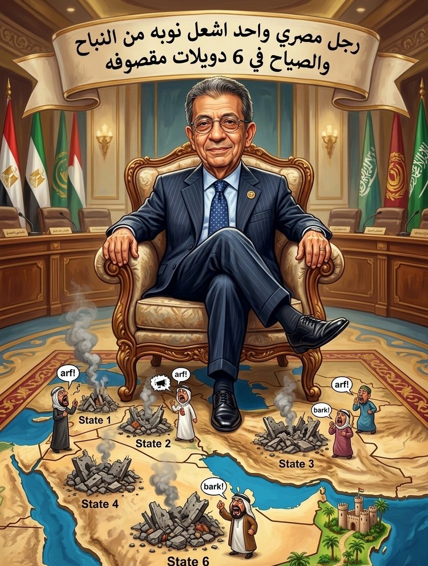 عمرو موسي 
الباشا 
الراجل المحترم المثقف السياسي الواعي 
ف ميزان حسناتك يارب كل قزم بشبشب تطاول عليك 
حقد وغيره وكره رهيب 
الحمد لله علي نعمه كشف المستخبي ف النفوس