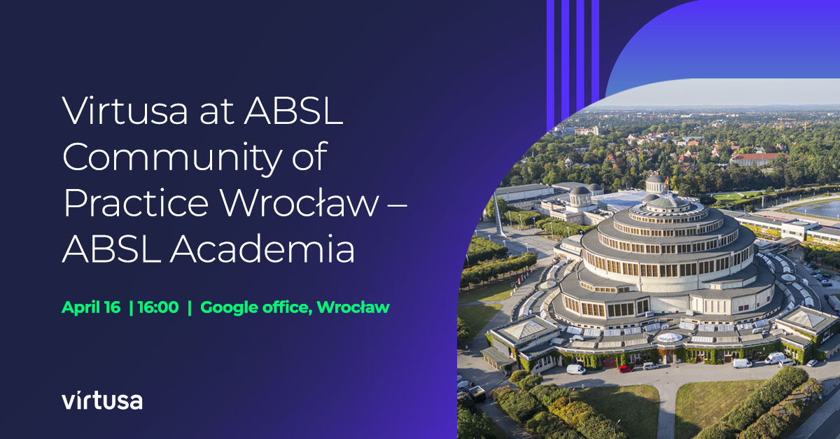 VirtusaCorp's tweet image. We are excited to join the ABSL Poland Academia meeting in Wrocław on April 16 at the Google office. Hear Virtusa Chief Architect Maciej Gos discuss the agentic revolution and Architecture as Code. See you there. #TechLeadership #Innovation